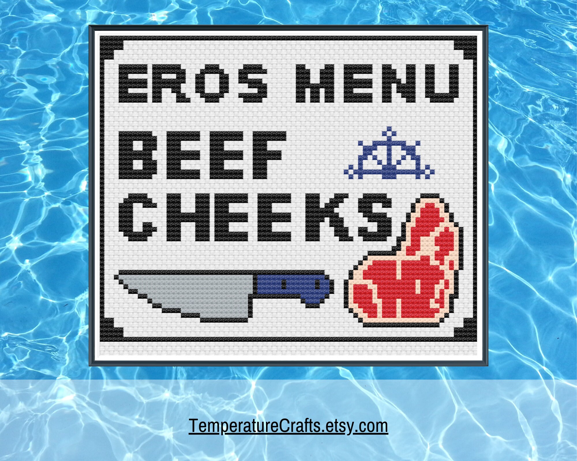 Beef Cheeks Below Deck Inspired Cross Stitch Digital Pattern Download