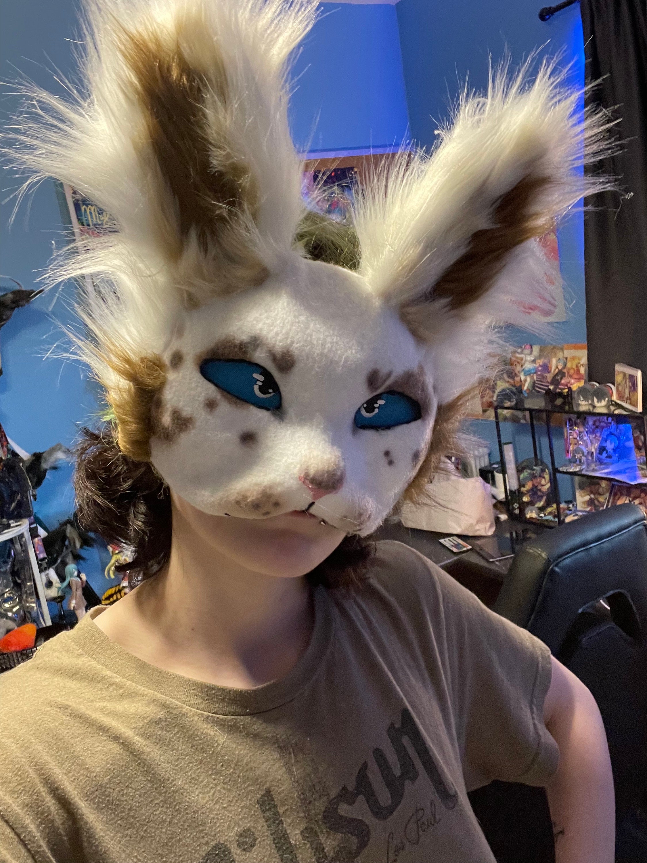 Iron Rabbit Mask Therian Rabbit Mask - Etsy