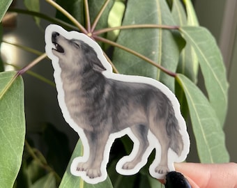 Gray Wolf Sticker: Waterproof Vinyl