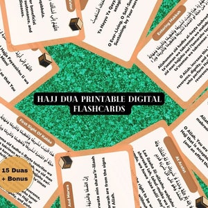 Hajj Dua Flashcards | Umrah Duas Printable Cards | Hajj Cards | Prayer Cards | Islamic Dua | Dua Reminder Cards | Minimalist Printable PDF