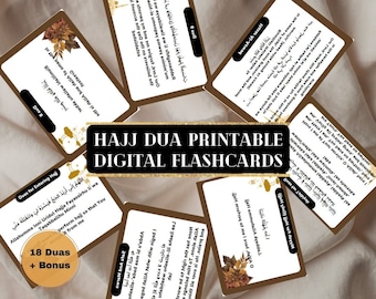 Hajj Dua Flashcards: Islamic Prayer Cards (Printable PDF)