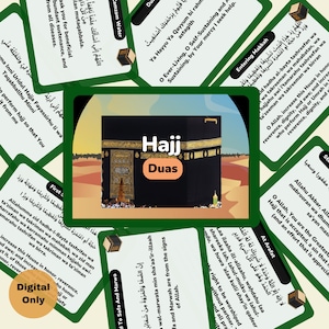 Hajj Dua-flitskaarten Umrah Duas afdrukbare kaarten Hadj-kaarten Gebedskaarten Islamitische Dua Dua-herinneringskaarten Minimalistische afdrukbare PDF afbeelding 1