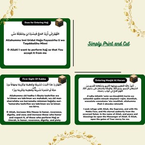 Hajj Dua Flashcards Umrah Duas Printable Cards Hajj Cards Prayer Cards Islamic Dua Dua Reminder Cards Minimalist Printable PDF image 3