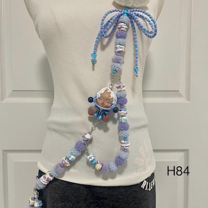 Handgemachte Handy Crossbody Handy Gurt Handbemalte Perlen mit Figur Spielzeug verstellbar Stil für Handy,Tasche,Schlüsselanhänger,Halskette