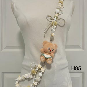 Handgemachte Handy Crossbody Handy Gurt Handbemalte Perlen mit Figur Spielzeug verstellbar Stil für Handy,Tasche,Schlüsselanhänger,Halskette