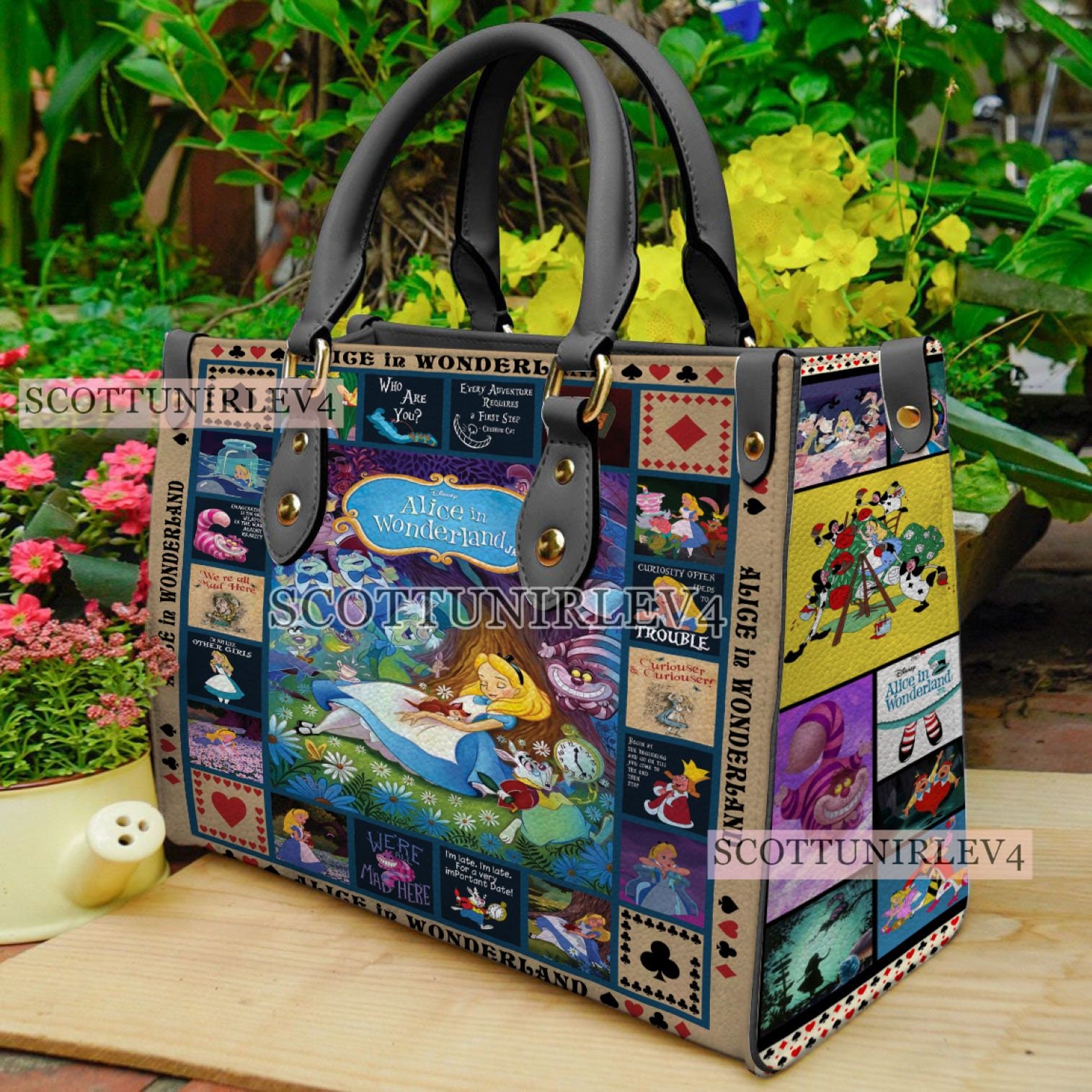 Alice in Wonderland Handbag, Alice in Wonderland Leather Bag