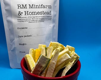 Calabacín liofilizado orgánico sin cáscara, verdura vegetal para aperitivo