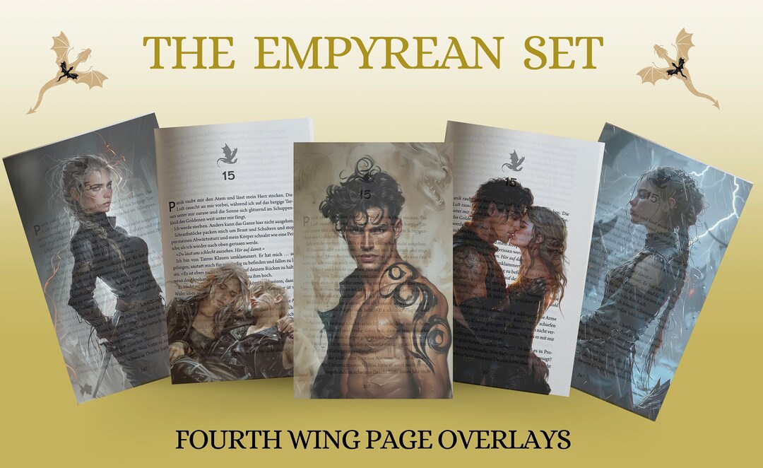 Book Page Overlay Fourth Wing the Empyrean Set Book Art by Xaden ...