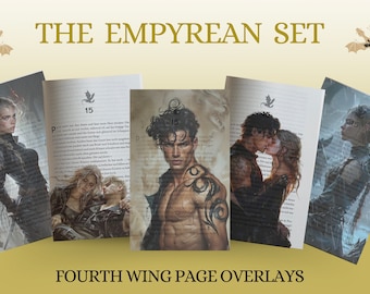 Book Page Overlay Fourth Wing | The Empyrean Set | Book Art by Xaden Riorson, Violet Sorrengail, Liam Mairi, Tairn