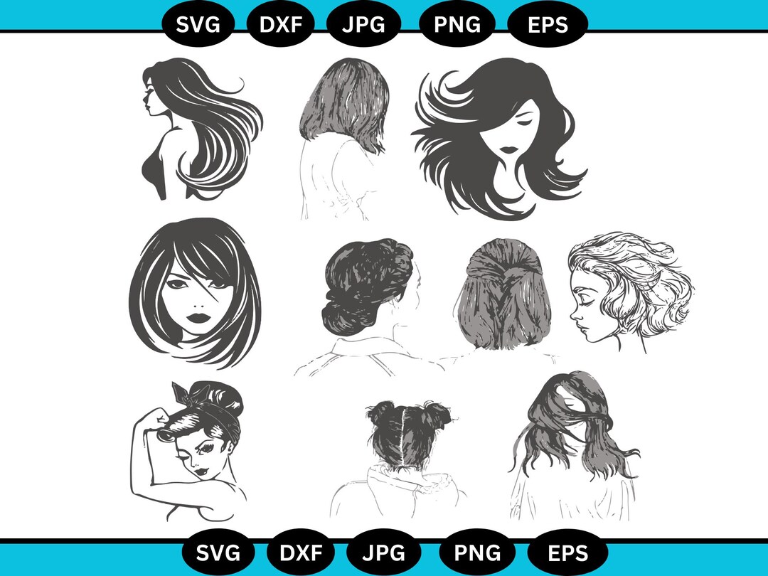 Women Hairstyles Hair Clipart Natural Hair PNG Hair Clipart Packcustom ...