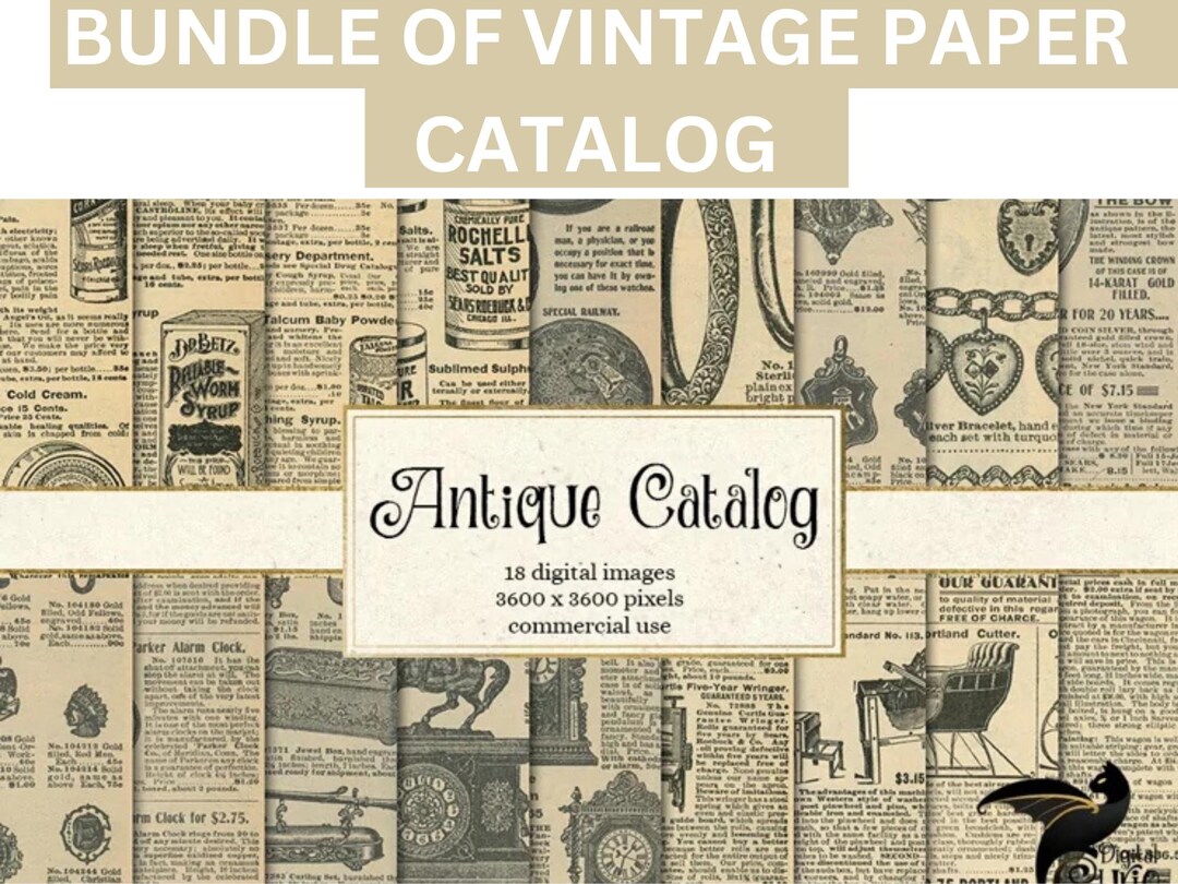 Antique Catalog Pages ,antique Book Catalog Digital Paper, 8x10