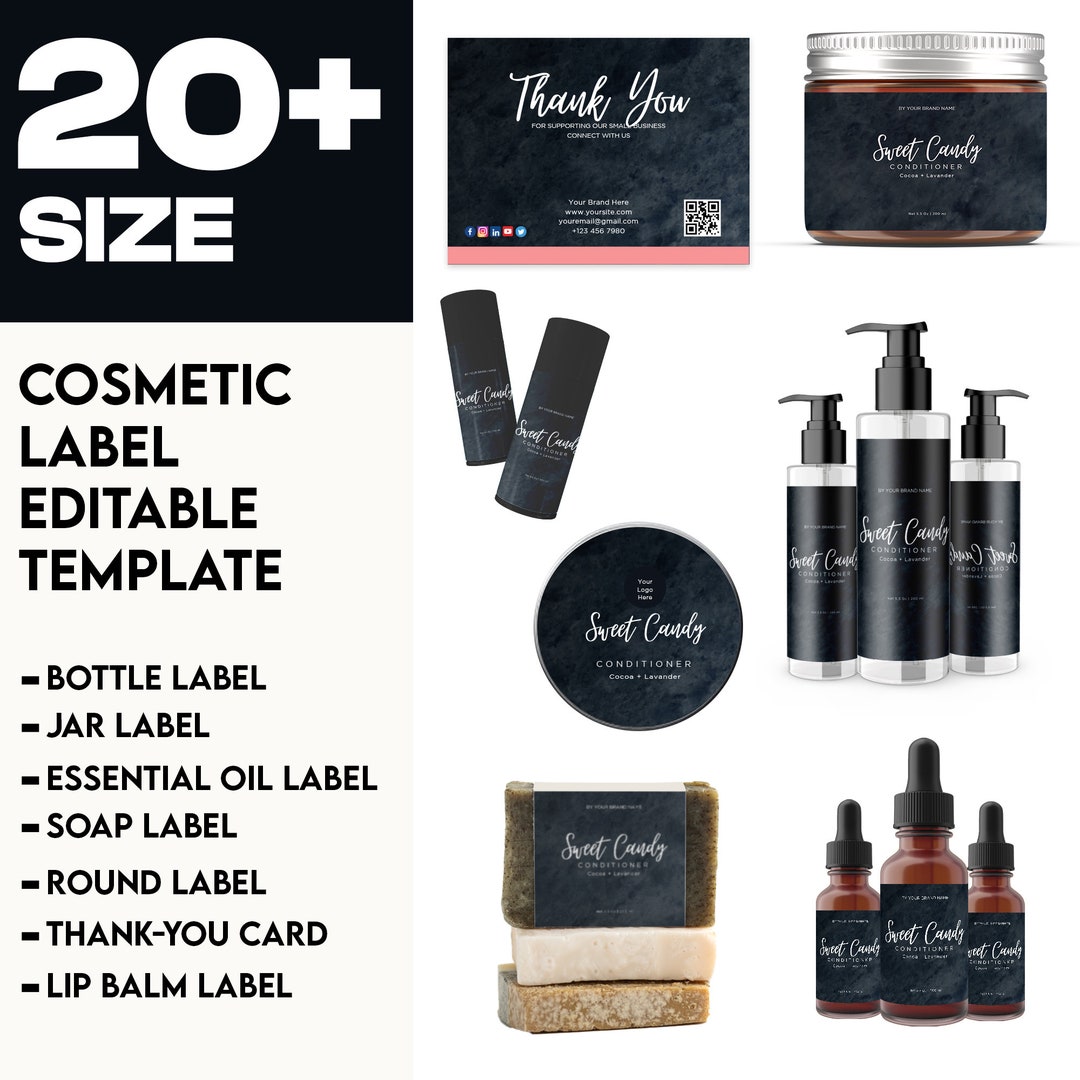 Editable COSMETIC Labels, Editable Body Product Labels, DIY Cosmetic ...