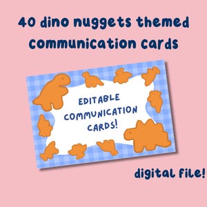Dinonuggets Afdrukbare communicatiekaarten, non-verbale communicatie, neurodivergente hulpmiddelen, autisme, ADHD, semi-verbaal, communicatiehulpmiddel