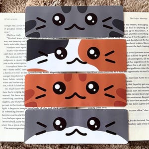 Cat Face Bookmark, Gift for Reader, Book Lover & Cat Lover, Cute Bookish Merch, Page Marker, Bookshelf Decor, Book Club Gift, Bookish