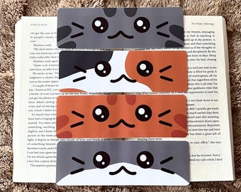 Cat Face Bookmark, Gift for Reader, Book Lover & Cat Lover, Cute Bookish Merch, Page Marker, Bookshelf Decor, Book Club Gift, Bookish