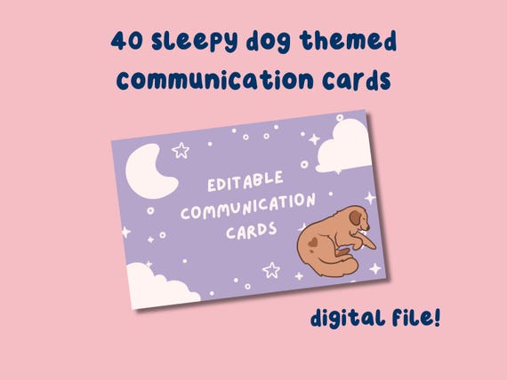 Sleepy Dog Printable Communication Cards, Non-Verbal Communication, Neurodivergent Tools, Autism, ADHD, Semi-Verbal, Communication Aid Adult