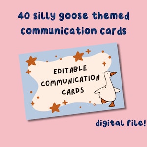 Silly Goose Printable Communication Cards, Non-Verbal Communication Aid, Neurodivergent Adult Tools, Autism, ADHD, Semi-Verbal,