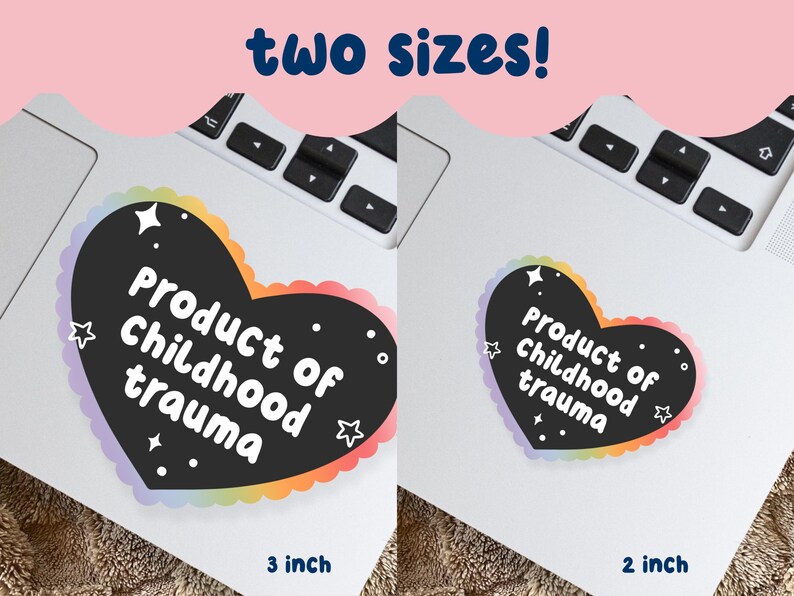 Product Of Childhood Trauma Sticker, Funny Meme Sticker, Cute Waterproof Sticker, Neurodivergent, Mental Health, Anxiety, CPTSD, Gen Z Humor image 2