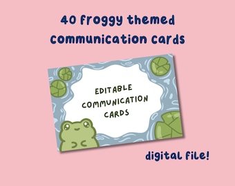 Frog Themed Printable Communication Cards, Non-Verbal Communication, Neurodivergent Tools, Autism, ADHD, Semi-Verbal, Communication Aid