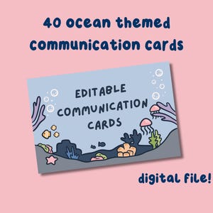 Ocean Themed Printable Communication Cards, Non-Verbal Communication, Neurodivergent Tools, Autism, ADHD, Semi-Verbal, Communication Aid