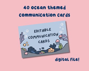 Ocean Themed Printable Communication Cards, Non-Verbal Communication, Neurodivergent Tools, Autism, ADHD, Semi-Verbal, Communication Aid