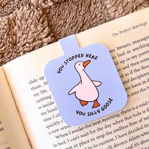 Silly Goose Magnetic Bookmark, Gift for Reader, Book Lover, Cute Bookish Merch, Meme Page Marker, Animal Bookmark, Book Club Gift, Cutecore