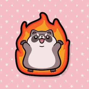 Chaos Raccoon Sticker, Funny Meme Sticker, Cute Waterproof Sticker, ADHD Neurodivergent Sticker, Trash Panda Sticker, Animal Stickers,
