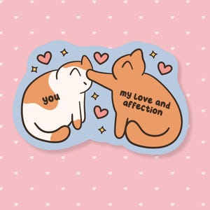 Cute Cat Meme Sticker, Wholesome Meme Sticker, Cute Waterproof Sticker, Funny Sticker, Laptop Water Bottle Sticker, Animal Stickers image 1