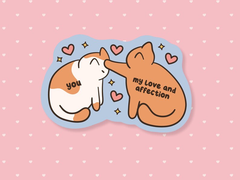 Cute Cat Meme Sticker, Wholesome Meme Sticker, Cute Waterproof Sticker, Funny Sticker, Laptop Water Bottle Sticker, Animal Stickers image 1