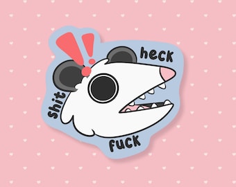 Cursing Opossum Sticker, Funny Screaming Possum Meme Sticker, Cute Waterproof Sticker, Sarcastic Humor, Unhinged Gifts Under 5