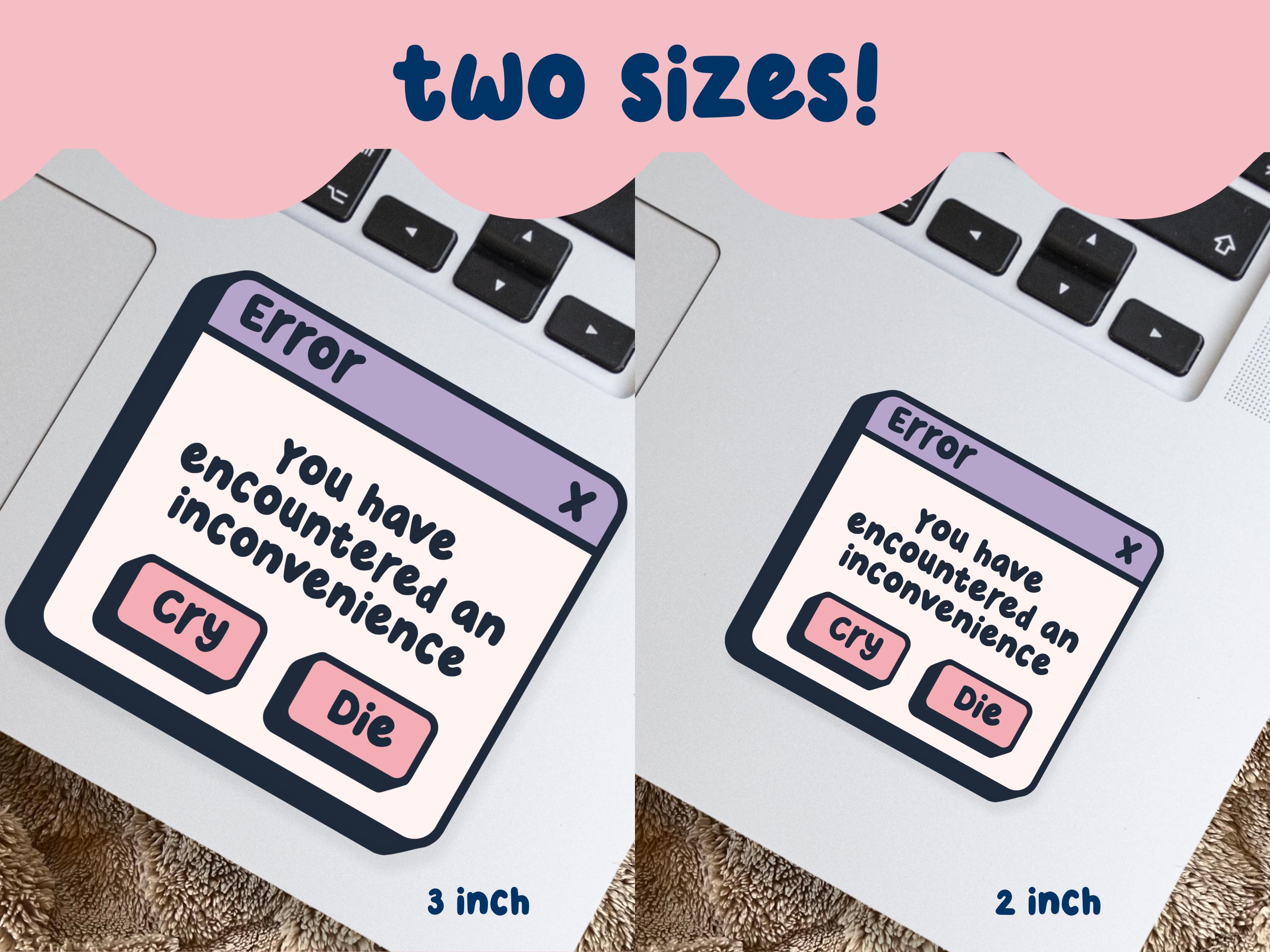 Error Sticker, Cute Waterproof Sticker, Funny Meme Humor, Gen Z ...
