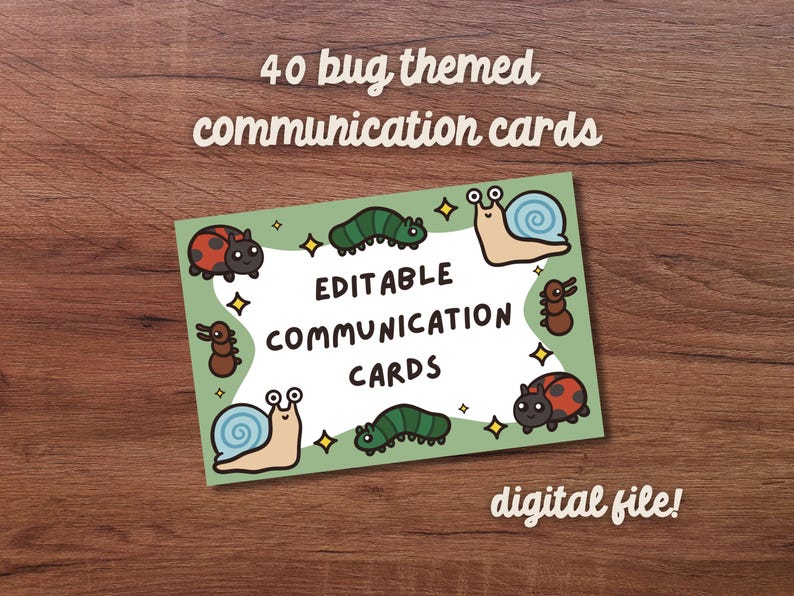 Bug Themed Printable Communication Cards, Nonverbal Communication