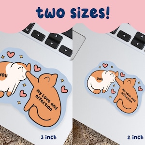 Cute Cat Meme Sticker, Wholesome Meme Sticker, Cute Waterproof Sticker, Funny Sticker, Laptop Water Bottle Sticker, Animal Stickers image 2