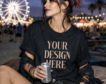 1717 Schwarz Goth Tshirt Mockup Blank Komfort Farben Inhalt Creation Kleidung Mockups Schwarz TShirt Mockup Etsy Listing Festival Mockups