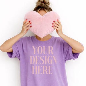 Valentine Shirt Model Mockup Violet Shirt Blank Comfort Colors Content Creation Clothing Mockups Pinterest Mockup Blank T Shirt CC1717 Mocks