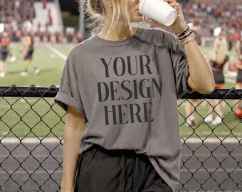 CC 1717 Mockup Pepper T-Shirt Mockup Blank T-Shirt Herbstshirt Mockup Bekleidungs-Mockups Cheerleading Mockup Footballshirt Mockup 1717 Pepper