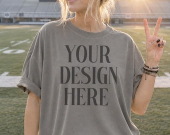 CC 1717 Mockup Pepper T-Shirt Mockup Blank T-Shirt Herbstshirt Mockup Bekleidungs-Mockups Cheerleading Mockup Footballshirt Mockup 1717 Pepper
