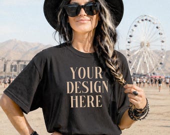 1717 Schwarz Festival Mockup Blank Komfort Farben Goth Tshirt Mockup Kleidung Mockups Blank T Shirt Schwarz TShirt Mockup Content Creation