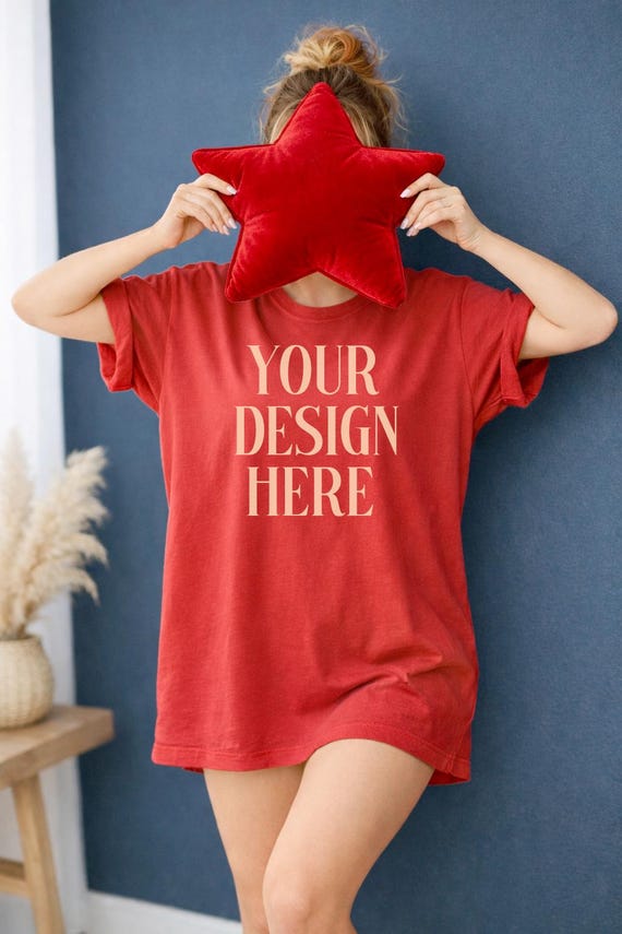 Blank Comfort Colors 4th Of July Mocks Content Creation Confort Colors 1717 Red Editorial Branding Boutique Mockups Clothing Mockups CC Red