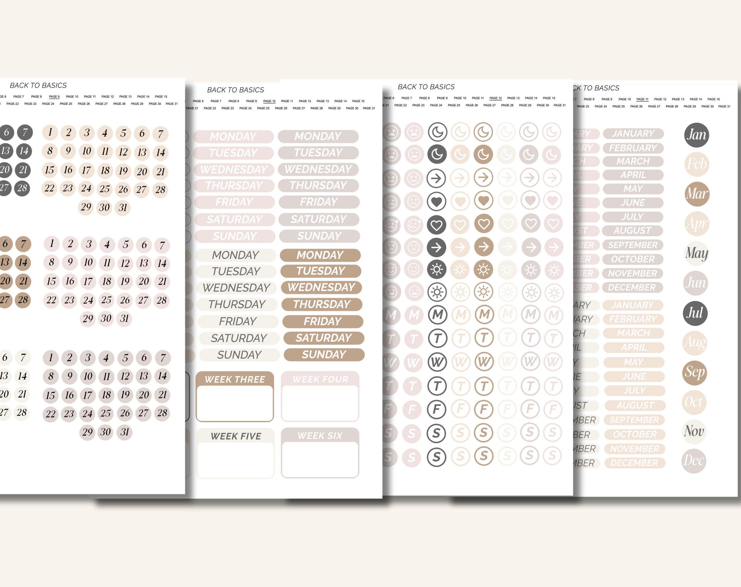 1600+ Digital Planner Essentials Stickers | 2026 Calendar Stickers ...