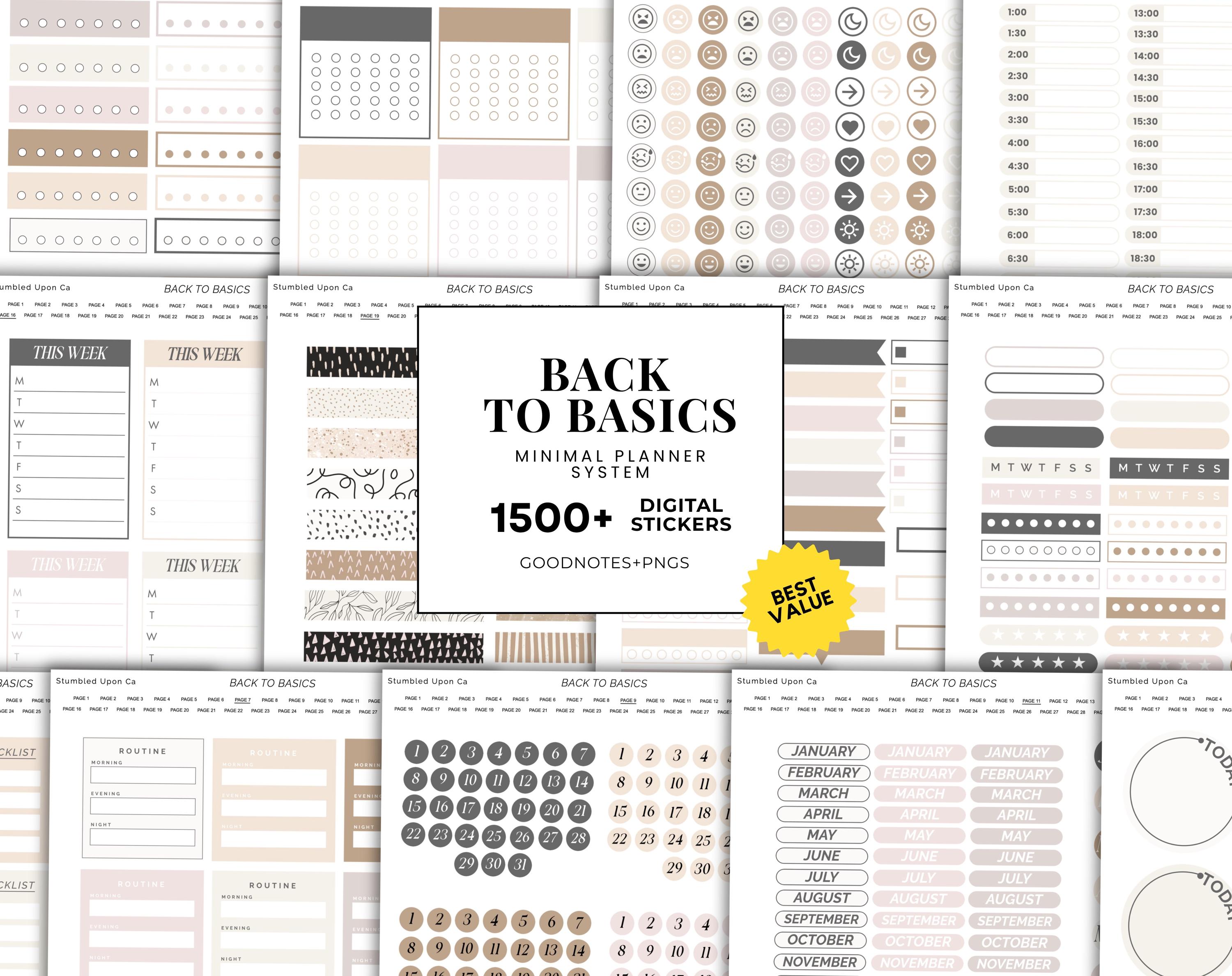1600+ Digital Planner Essentials Stickers | 2026 Calendar Stickers ...