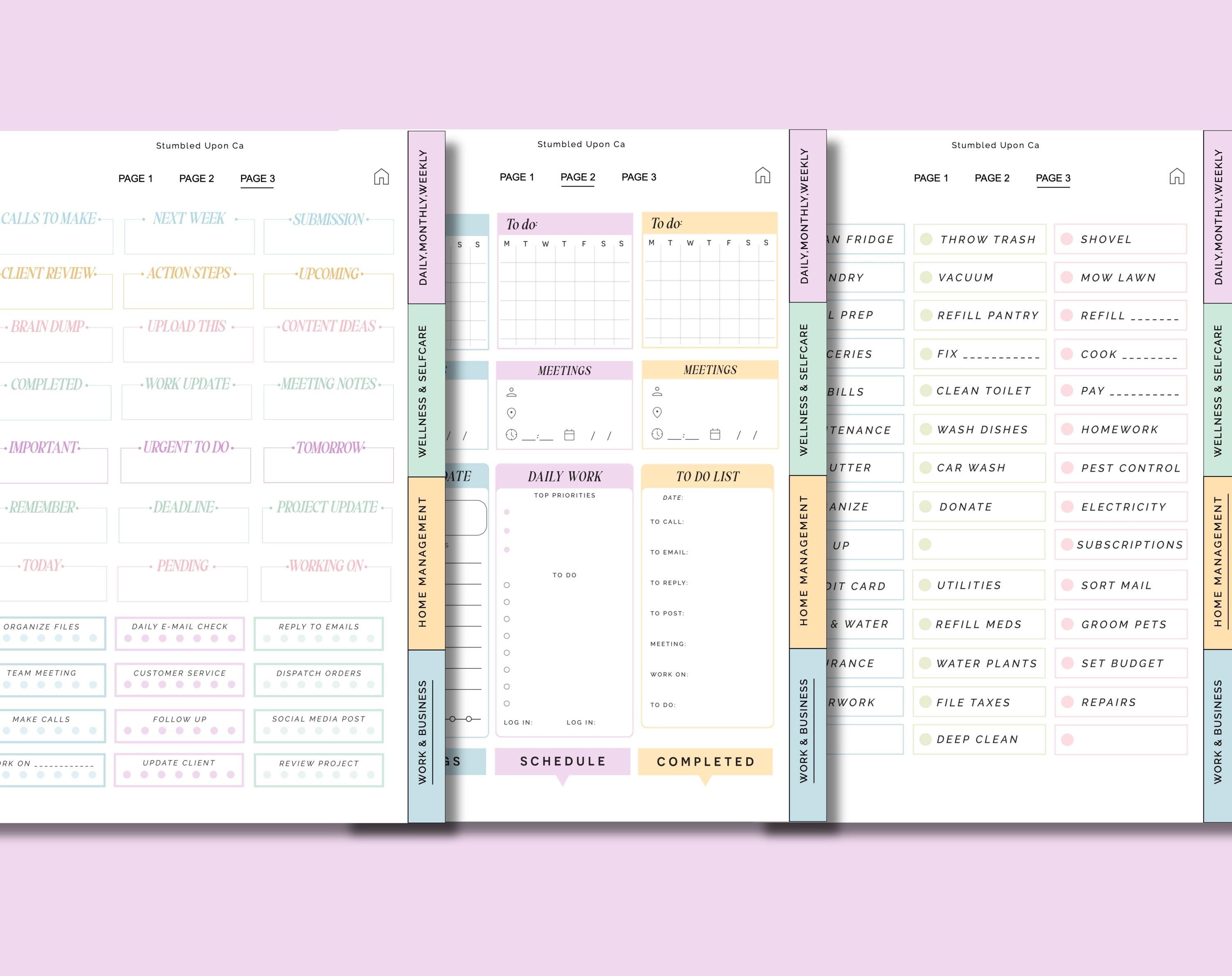 500+ Planner Essentials Digital Stickers | Daily,selfcare,home,work ...