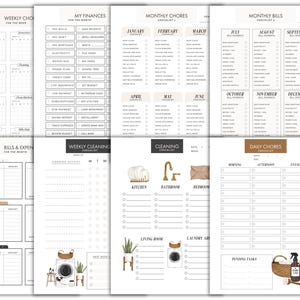 Home Management Printable Set, Weekly Reset Checklist, Cleaning Planner Bundle, A4 A5 Letter Happy Planner, Commercial Use Available image 6