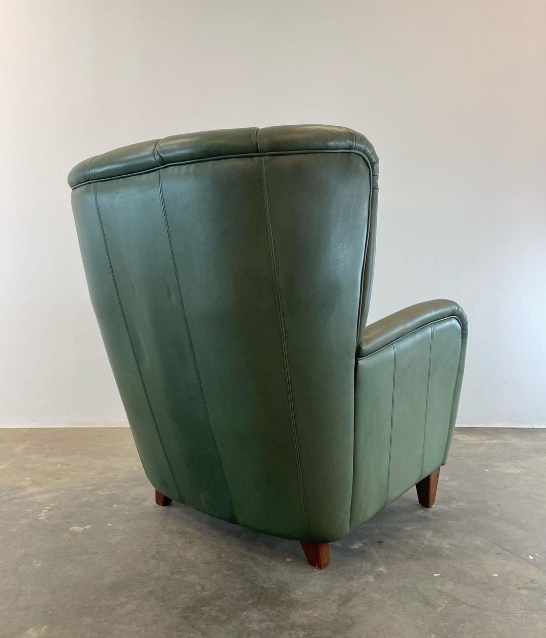 Green leather tub chair sale