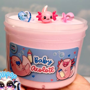 Baby Powder/Bubble Gum scented Axolotl slime by Ollipopslime - 8oz. slime *Ready to ship!* Sensory slime for anxiety, ADHD, autism & stress