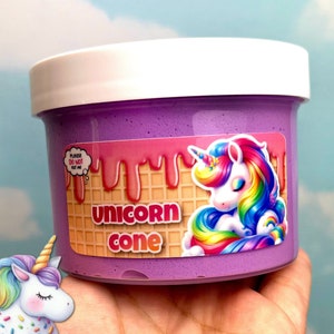 Unicorn Cone Cloud Cream slime by Ollipopslime - 8oz. slime *Ready to ship!* Sensory slime for anxiety, ADHD, autism & stress