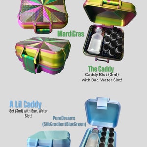 Lil Caddy and The Caddy! LiLCaddy holds 8(3ml) The Caddy holds 10 3ml Vials & BacWater. Peptide Vial Storage Box Case