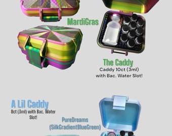Lil Caddy and The Caddy! LiLCaddy holds 8(3ml) The Caddy holds 10 3ml Vials & BacWater. Peptide Vial Storage Box Case
