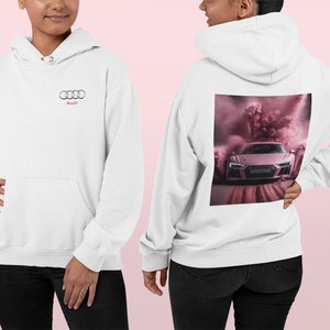 Audi R8 Hoodie, Audi Hoodie, Pink R8 Hoodie, Gift for him,Gift for Boyfriend, Audi Sweatshirt, Audi T-Shirt, Audi Crew, Car Hoodie, Audi Fan image 2
