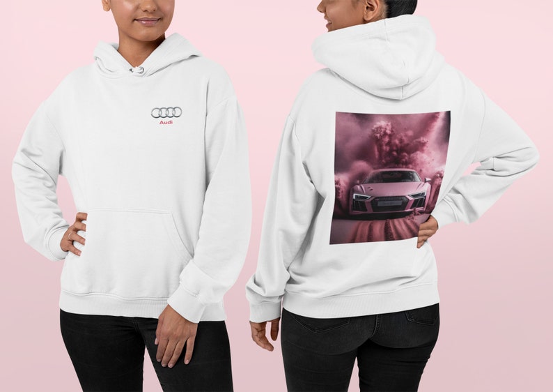 Audi R8 Hoodie, Audi Hoodie, Pink R8 Hoodie, Gift for him,Gift for Boyfriend, Audi Sweatshirt, Audi T-Shirt, Audi Crew, Car Hoodie, Audi Fan image 2